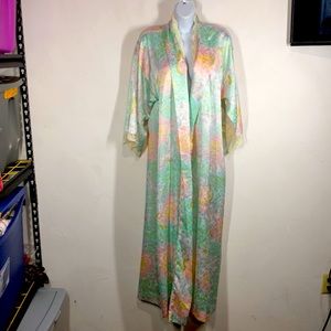 Vintage Christian Dior pastel floral robe size small